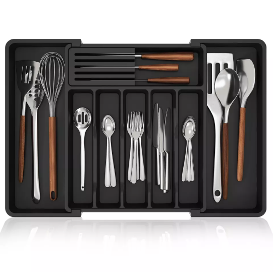 Expandable Silverware Organizer and Cutlery Tray for Drawer Storage Solutions