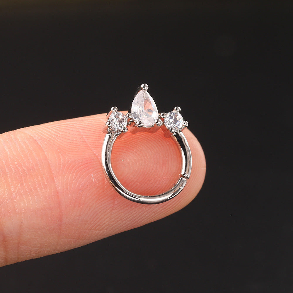 European And American Style Personalized Zircon Nose Ring