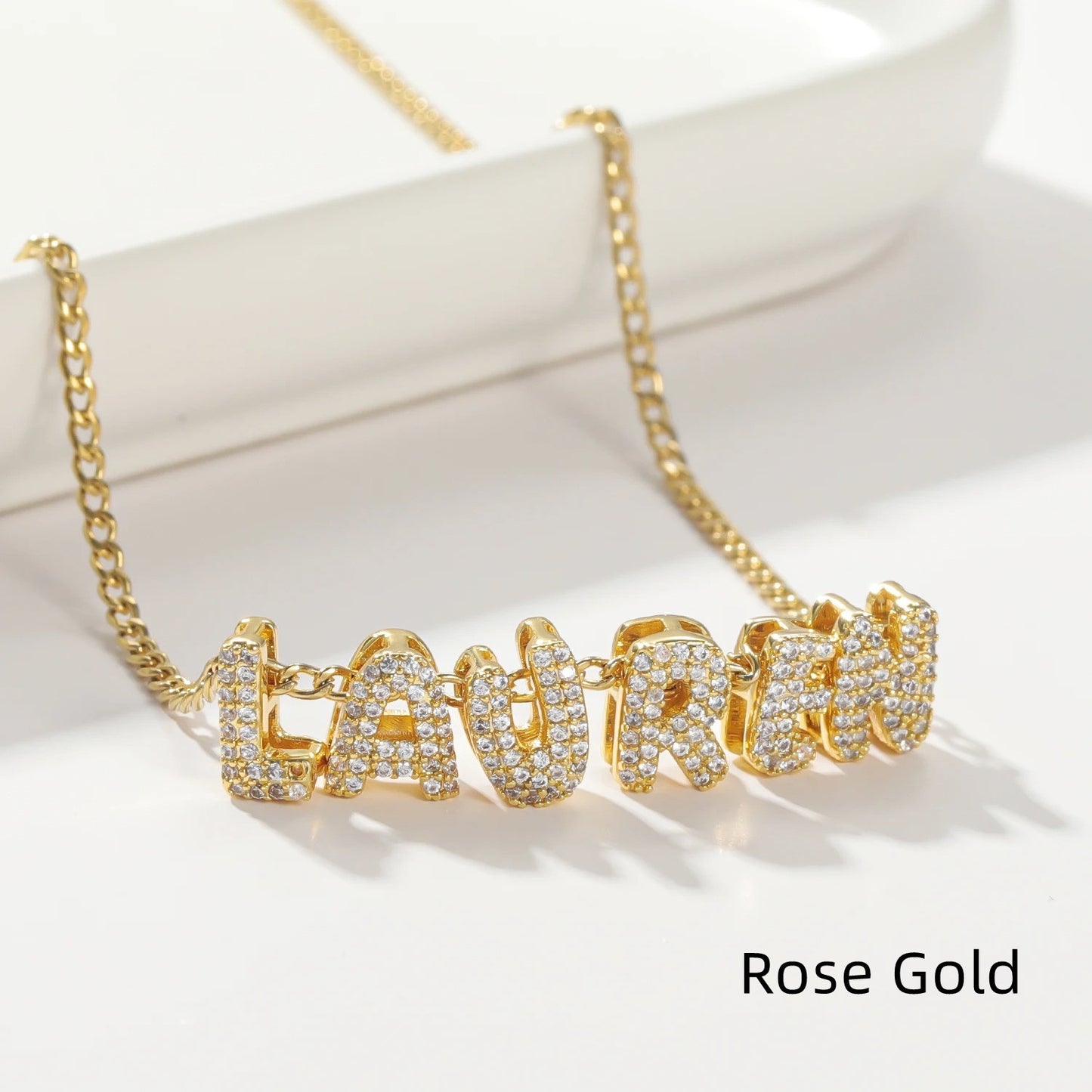 Personalised Crystal Bubble Name Pendant Necklace