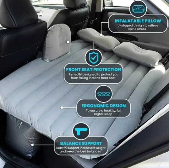 Electric Inflatable Car Air Mattress with Air Pump and Pillow