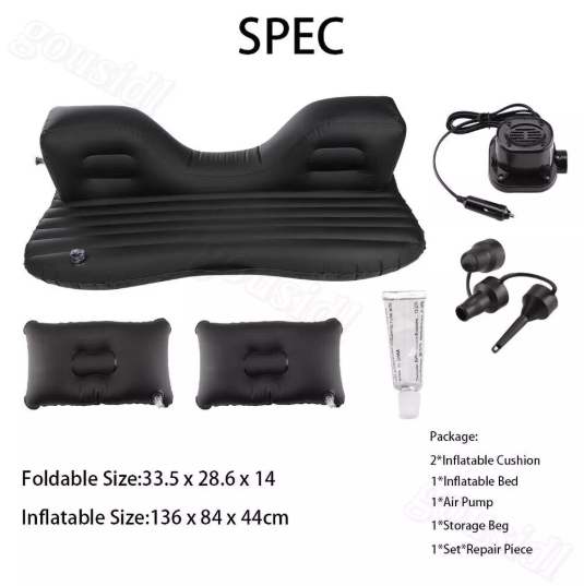 Electric Inflatable Car Air Mattress with Air Pump and Pillow