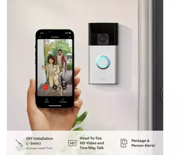 Battery-Powered Camera Doorbell for Wireless Home Protection