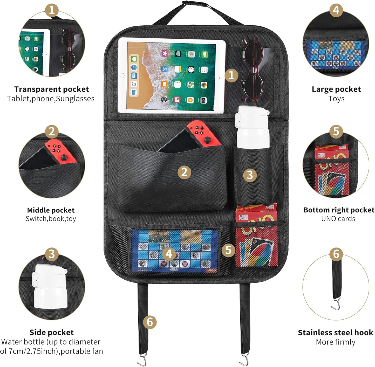 Seat Organizer with Tablet Holder