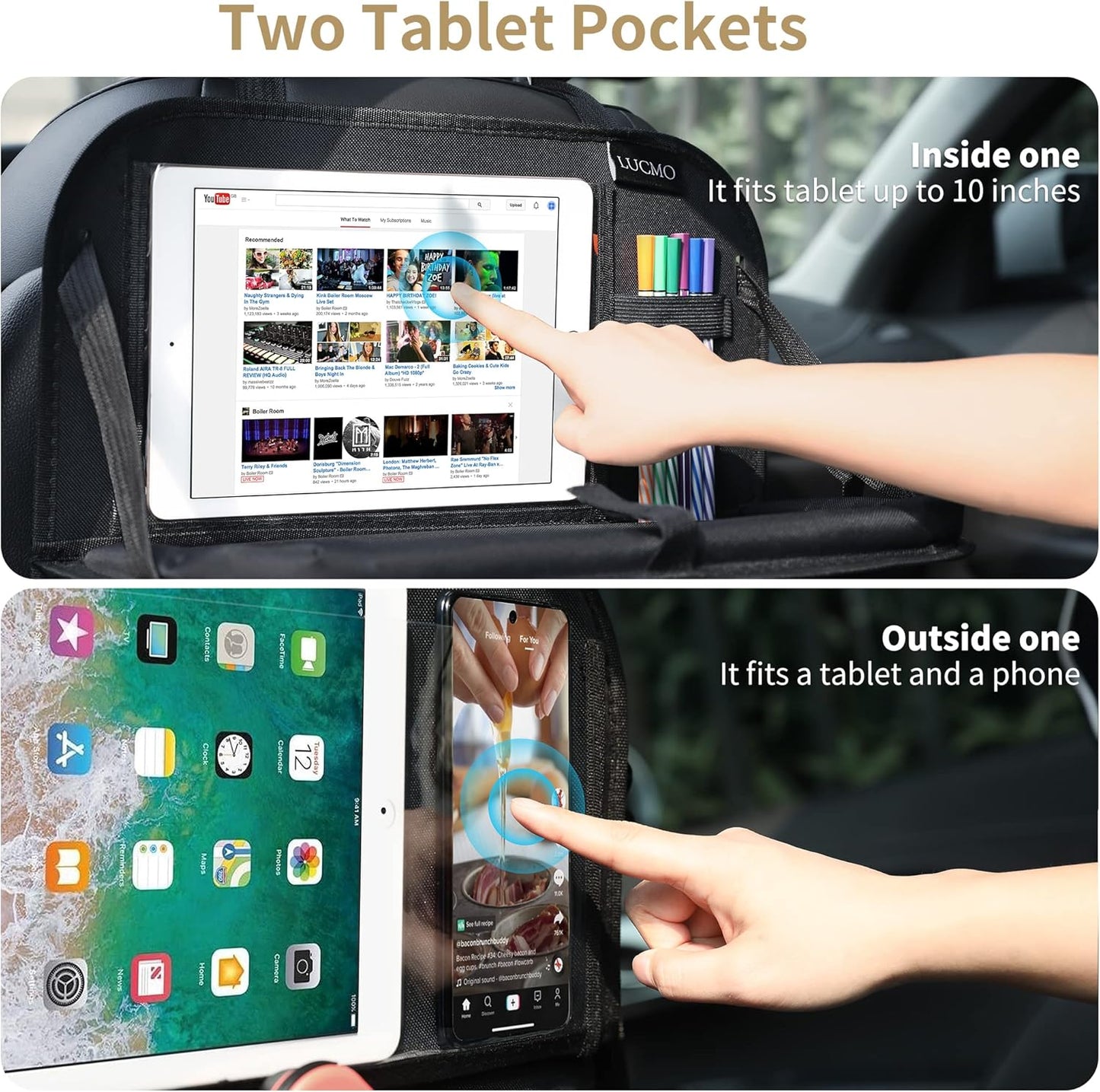 Seat Organizer with Tablet Holder