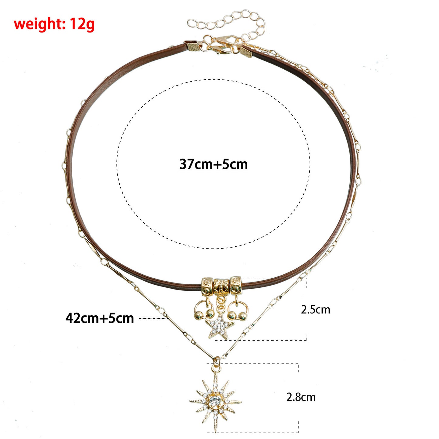 Vintage Sunflower Stars Necklace Women's Personalized Pendant Necklace Fashion Jewelry