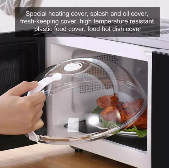 Microwave Anti-Splatter Cover Guard with Steam Vents and Plate Lid for Cooking Protection