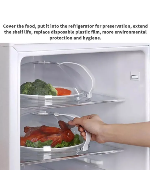 Microwave Anti-Splatter Cover Guard with Steam Vents and Plate Lid for Cooking Protection