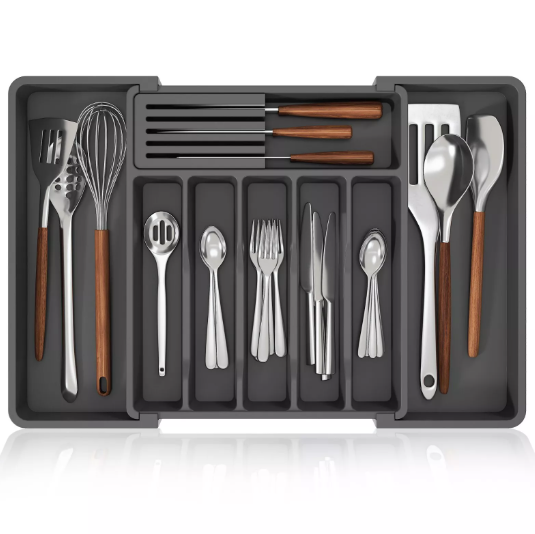 Expandable Silverware Organizer and Cutlery Tray for Drawer Storage Solutions