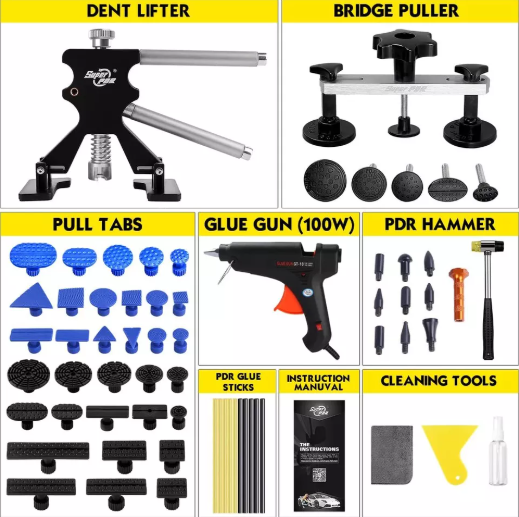 Paintless Dent Puller Kit for Auto Repair with Dent Removal Tools and Automotive Dent Repair Solutions