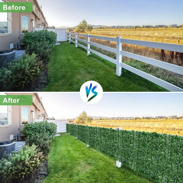 Artificial Ivy Leaf Hedge Roll – Garden Fence Privacy Screen for Wall and Balcony