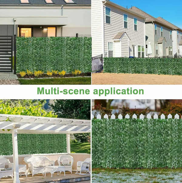 Artificial Ivy Leaf Hedge Roll – Garden Fence Privacy Screen for Wall and Balcony