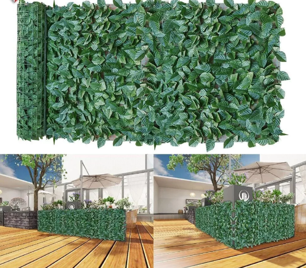 Artificial Ivy Leaf Hedge Roll – Garden Fence Privacy Screen for Wall and Balcony