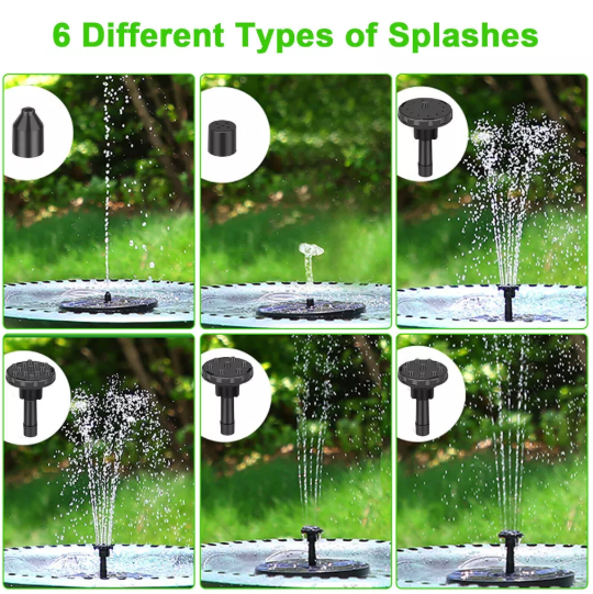 Solar Water Feature Fountain Pump for Bird Baths and Gardens