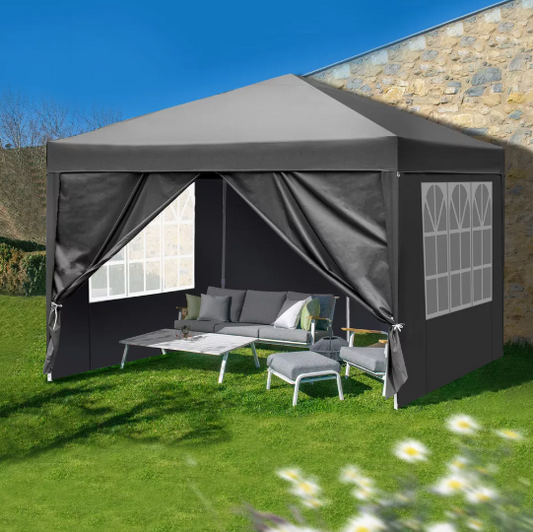 Waterproof Pop Up Gazebo with Sides – Heavy Duty Outdoor Garden Patio Gazebo 3x3