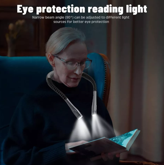 Portable Neck Reading Light for Hands-Free Book Reading