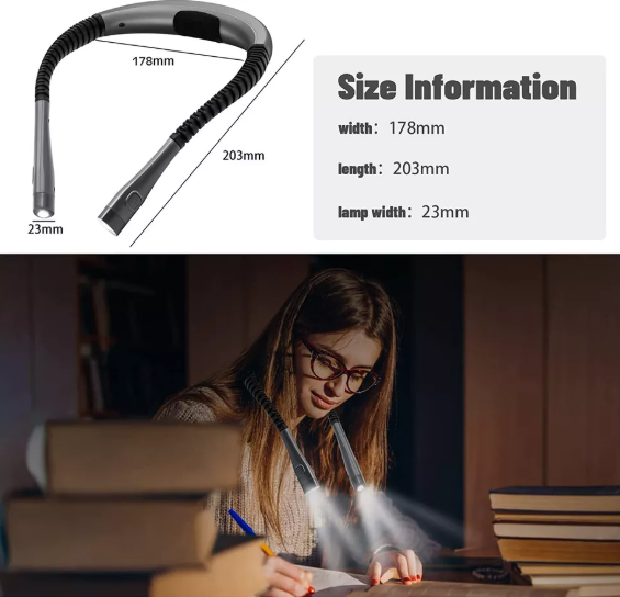 Portable Neck Reading Light for Hands-Free Book Reading