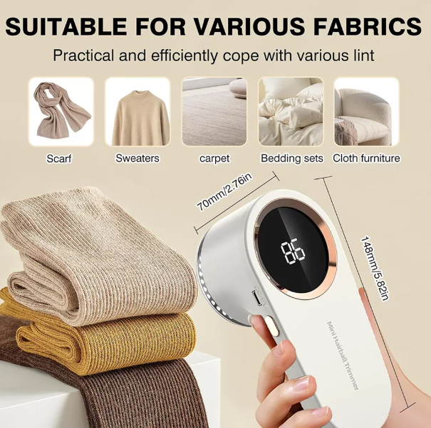 Rechargeable Electric Lint Remover for Clothes and Fabrics