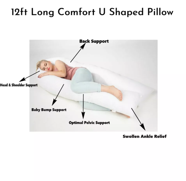 U-Shaped Pregnancy Pillow – Comfortable Sleeping Pillow for Pregnant Women