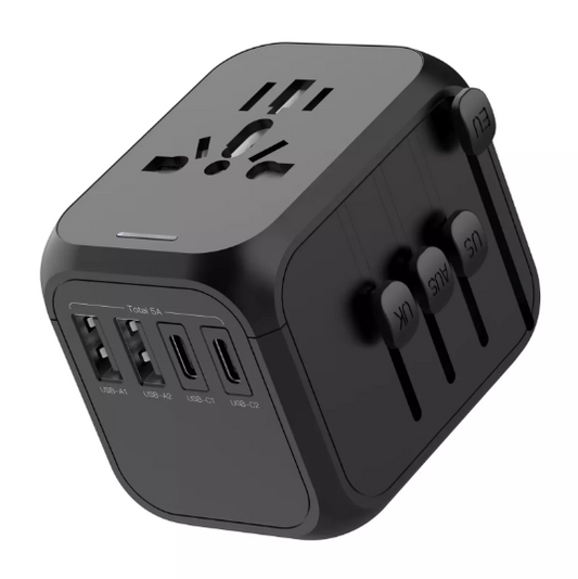 Multi-Function Universal Travel Adapter Plug, Compact Converter for All Countries