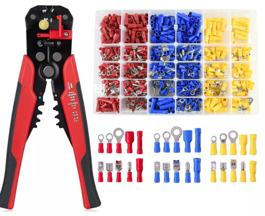 Crimping Pliers with 720PCS Insulated Electrical Wire Terminals for Cable and Wire Connections