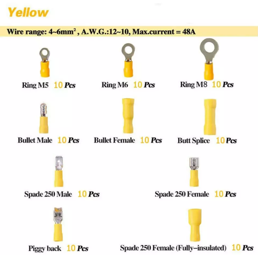 Crimping Pliers with 720PCS Insulated Electrical Wire Terminals for Cable and Wire Connections