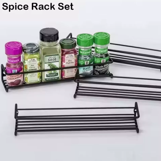 Wall Mounted Spice Rack and Kitchen Shelf Organizer for Seasoning Storage