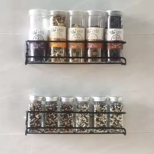 Wall Mounted Spice Rack and Kitchen Shelf Organizer for Seasoning Storage