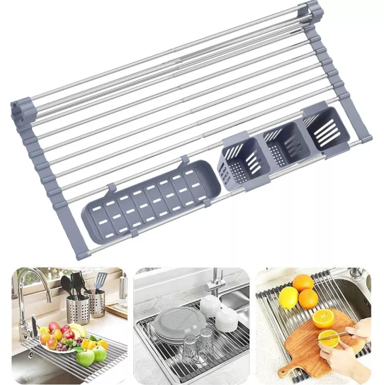 Adjustable Kitchen Dish Drying Rack – Space-Saving Kitchen Sink Drainer