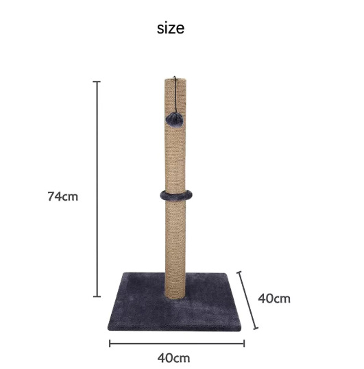 Tall Cat Scratching Post for Large Cats - Prevent Furniture Scratches with Durable Scratch Pole