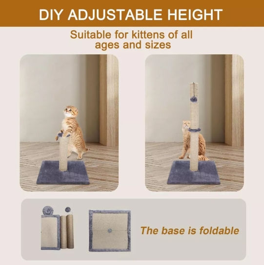 Tall Cat Scratching Post for Large Cats - Prevent Furniture Scratches with Durable Scratch Pole