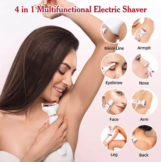 Multifunctional Women's Shaver for Face and Bikini, Ladies Electric Hair Trimmer and Razor