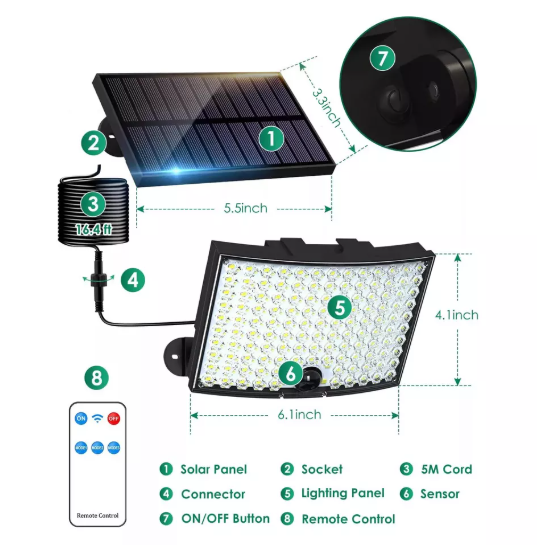 Outdoor Solar Lights – Bright LED Solar Powered Garden, Pathway,Security Lighting and for All Outdoor Needs