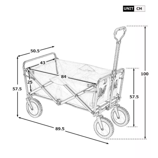 Collapsible Wagon Trolley Foldable Hand Truck for Camping and Heavy-Duty Tasks