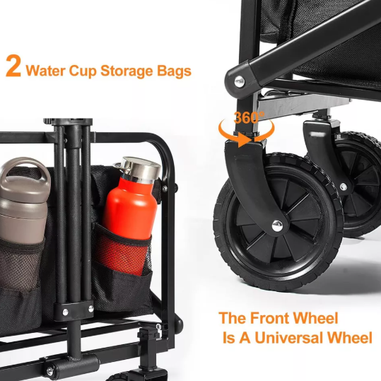 Collapsible Wagon Trolley Foldable Hand Truck for Camping and Heavy-Duty Tasks