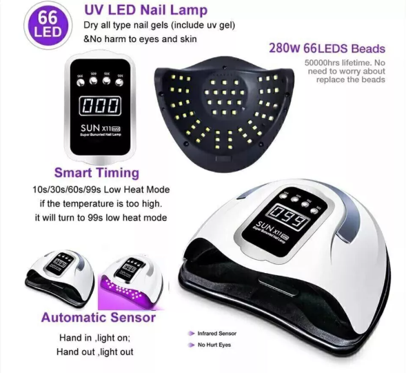 UV LED Nail Lamp for Gel Manicure, Nail Dryer, and Polish Light - Sun UV Lamp for Gel Nails