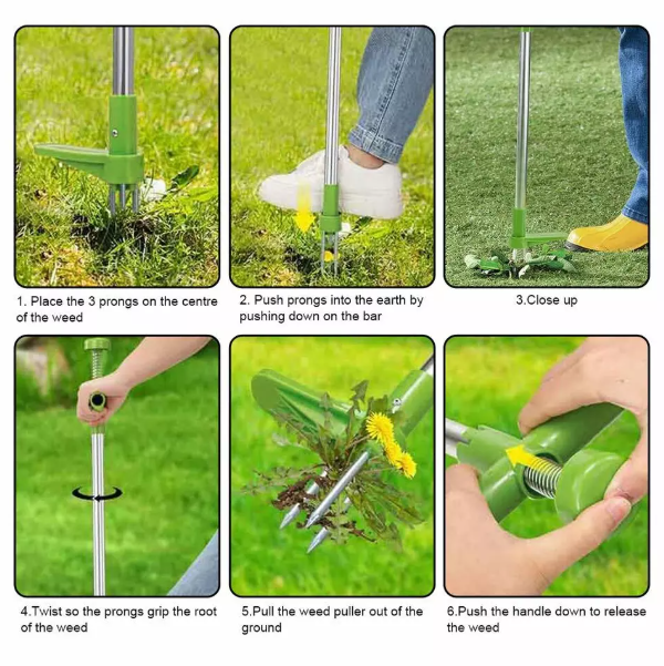 Weed Remover Tool for Uprooting Weeds in Gardens and Lawns