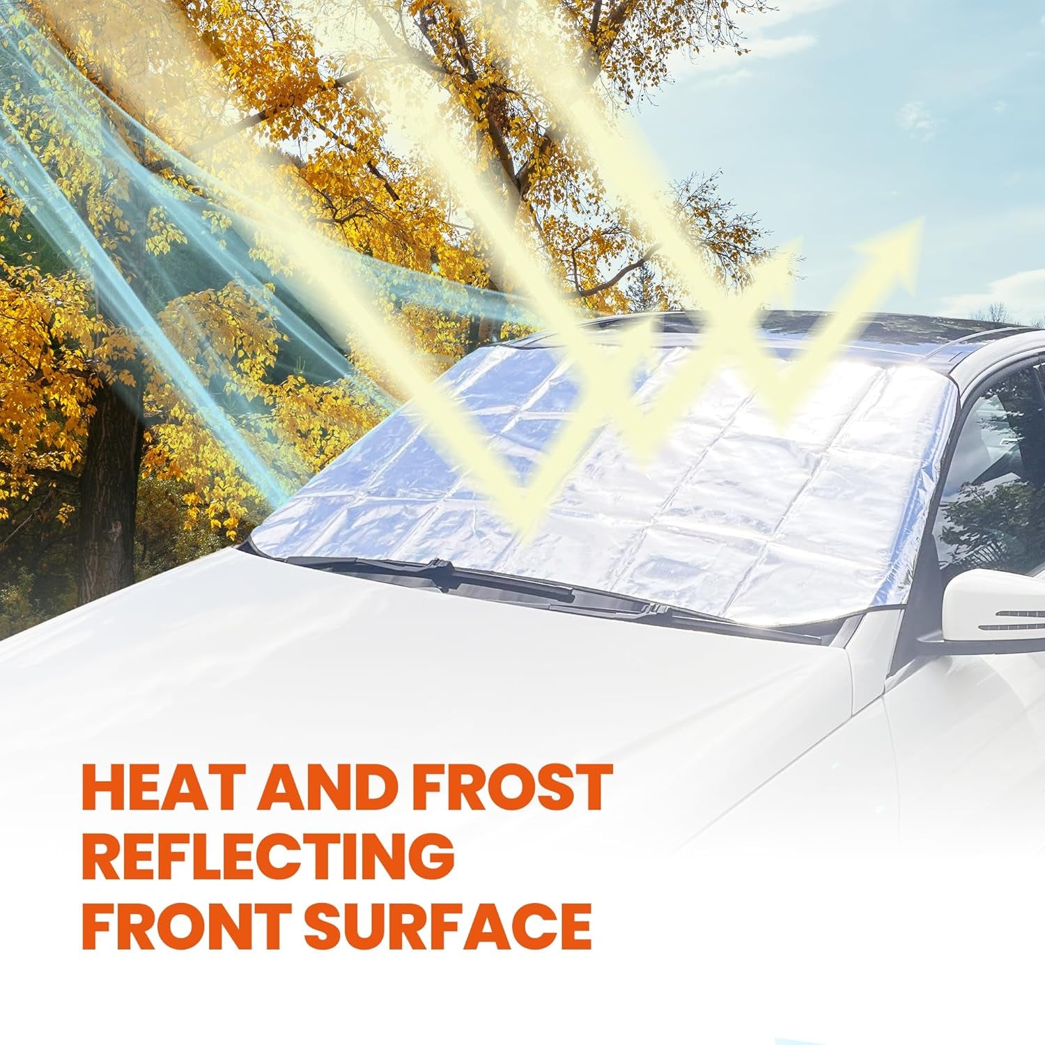 Windscreen Protection Foil Cover for Winter and Summer Protects against Snow/Sun/Frost/Ice... (Large - 180 X 80 Cm)
