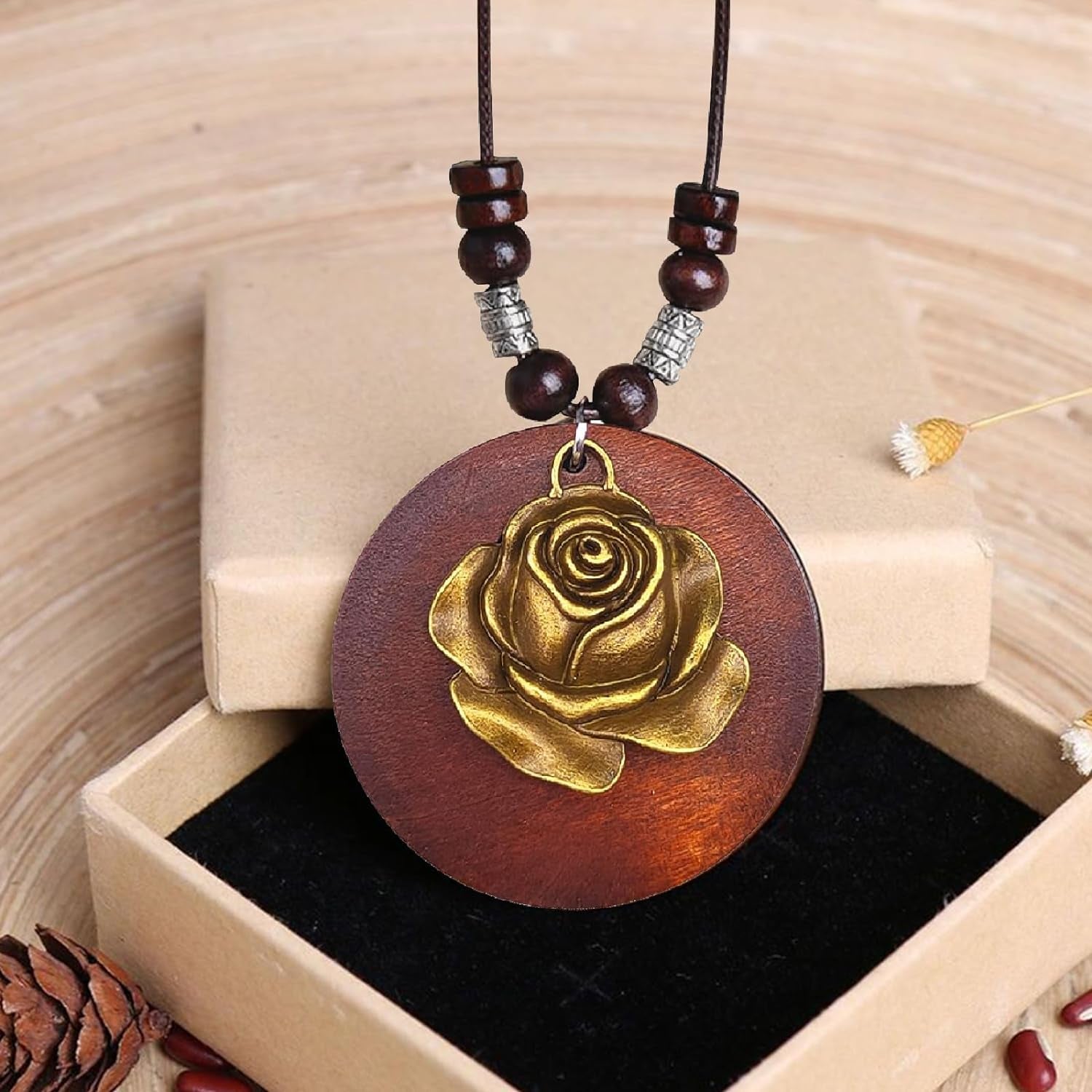 Handmade Boho Wooden Necklaces for Women - Long, Pendant, & Chunky Jewelry - Vintage Styles