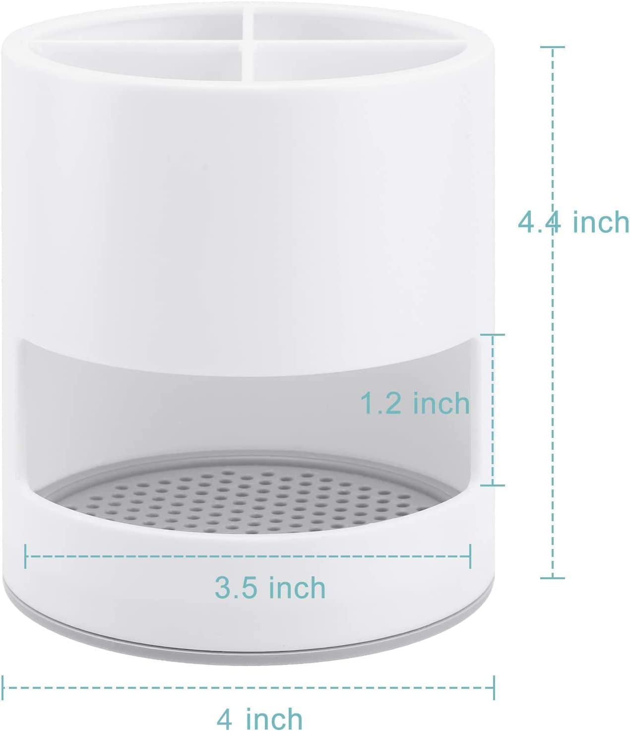 Toothbrush Holder, Ventilated Mould-Proof Toothbrush Caddy, Tough Small Toothbrush Pot Stand for Easy Bathroom Storage, White