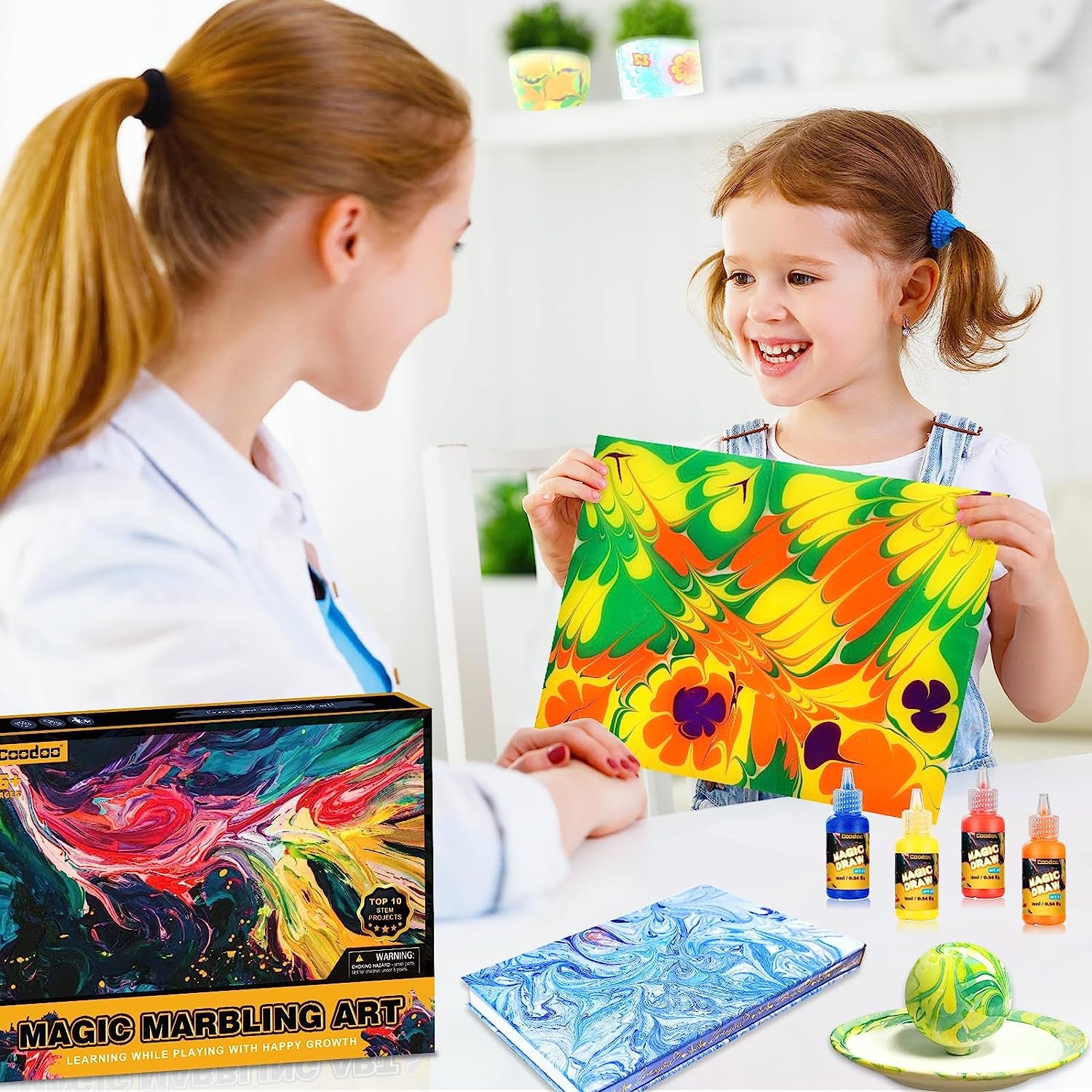 Water Marbling Paint for Kids - Arts and Crafts for Girls & Boys Crafts Kits Ideal Gifts for Kids Age 6+ 8-12