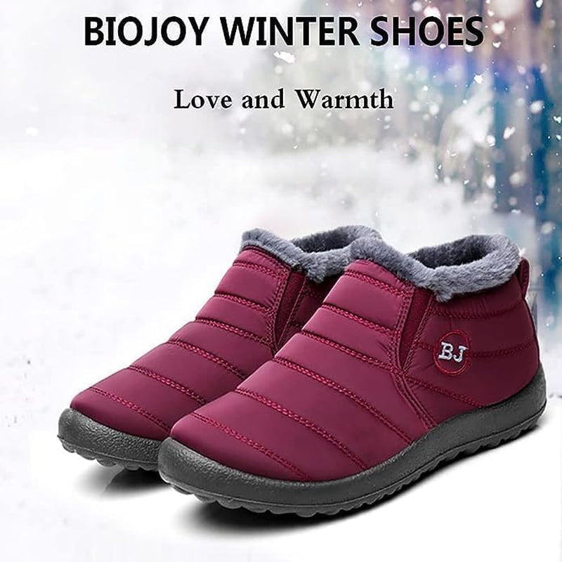 Boojoy Winter Boots, Anti-Slip Winter Snow Boots for Women and Men, Couple Outdoor Walking Fur Lined Warm Shoes