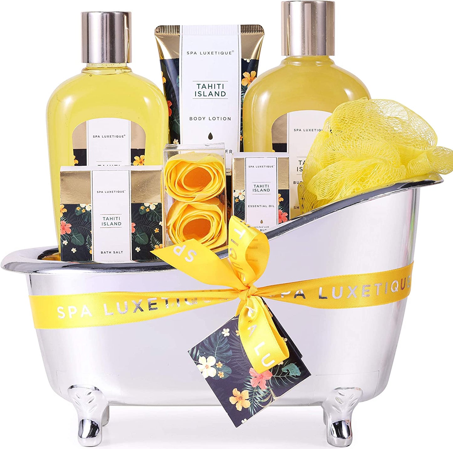 Gift Sets for Women- Spa Gift Set,8Pcs Tahiti Island Bath Sets with Essential Oil,Body Lotion,Bath Bombs,Pamper Gifts for Women,Gifts for Mum,Birthday Gifts for Her, Christmas Gifts