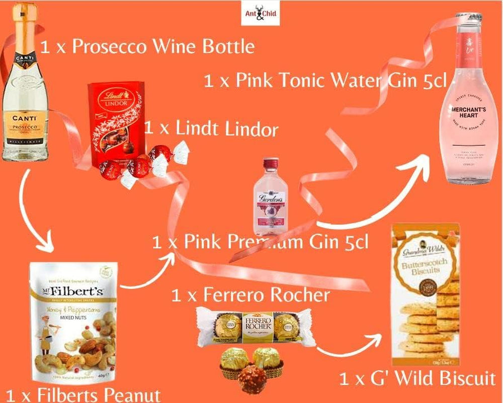Prosecco and Pink Gin and Tonic Combo Prosecco Wine Gift Set for Her, a Birthday Gift Set for Women - Ideal Best Friend Gift for Women