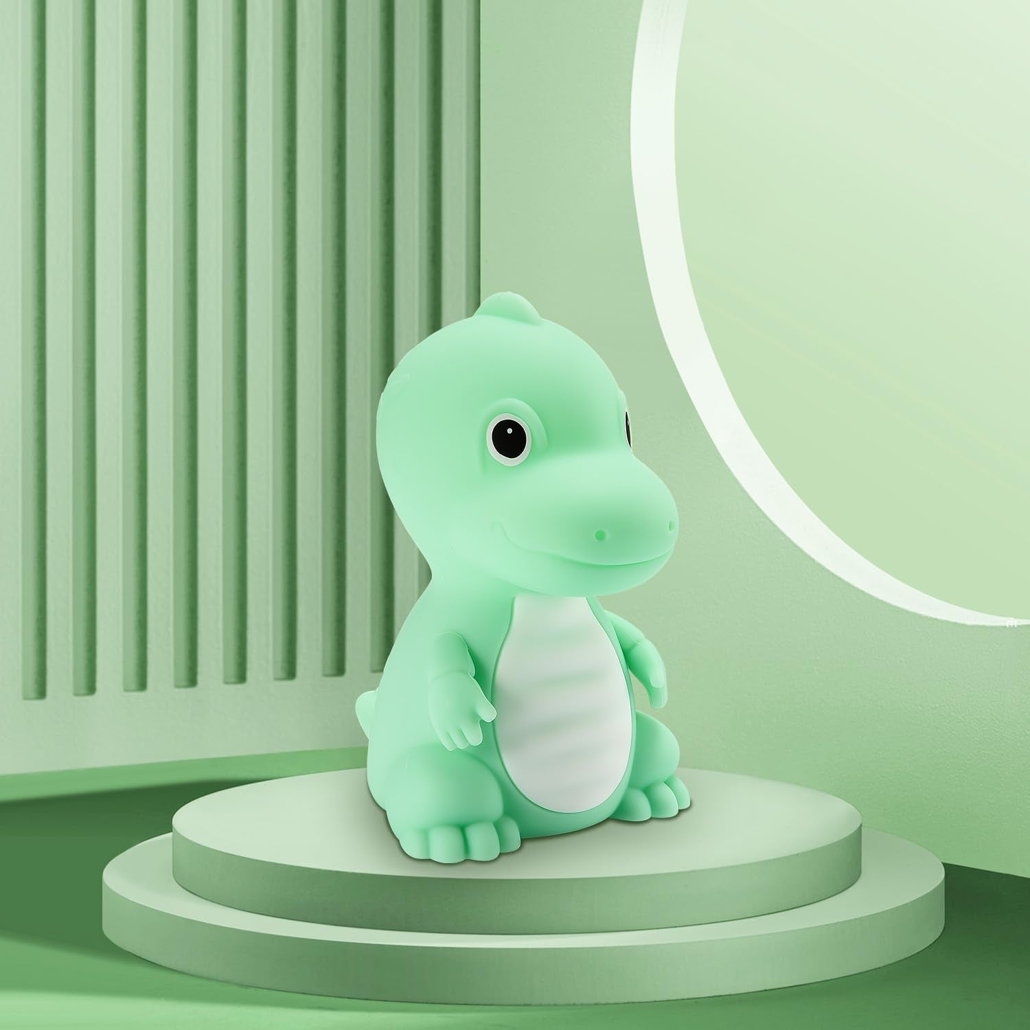 Dinosaurs Night Light for Kids 30Min Timer Control, Silicone Touch Bedroom Baby Night Lamp, Rechargeable Battery LED Nursery Nightlight, Cute Room Decor Gift for Women Baby (Green)