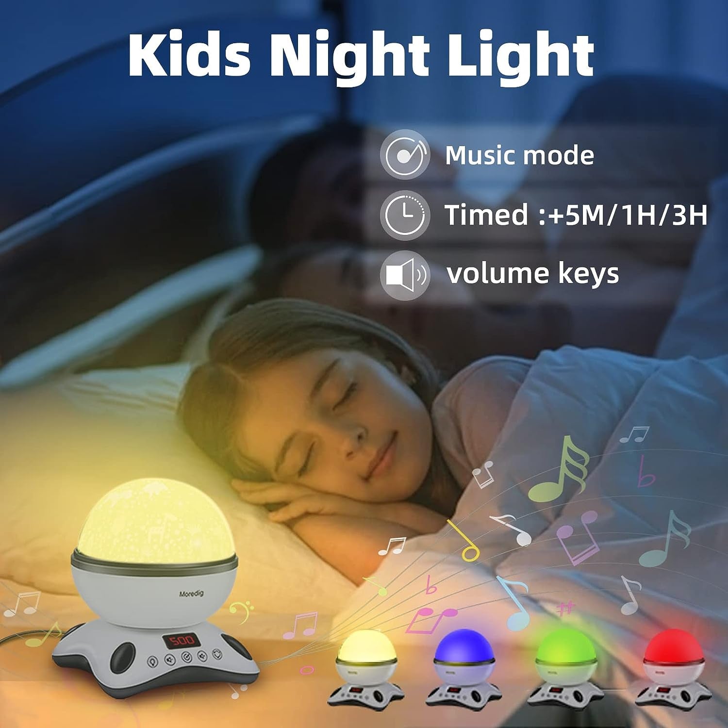 Baby Projector Night Light, Night Light Kids Projector with 12 Music and Timer, Remote Kids Night Light for Bedroom with 8 Lighting Modes Christmas Gifts for Baby Boy- Black White