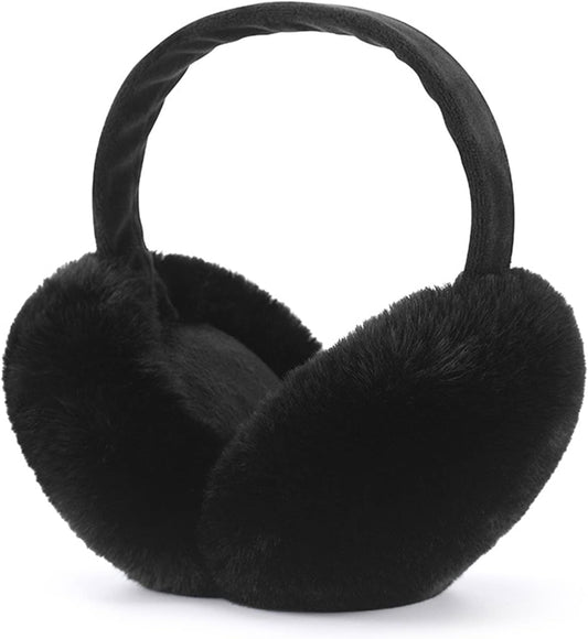 Ear Muffs for Women - Winter Ear Warmers - Soft & Warm Cable Knit Furry Fleece Earmuffs - Ear Covers for Cold Weather