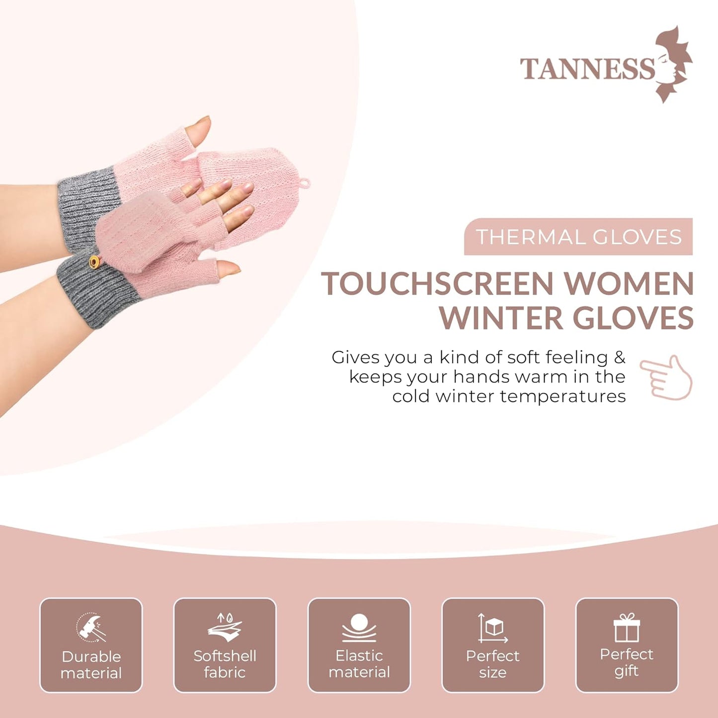 Touchscreen Women Winter Gloves | Thermal Gloves| Knitted Hand Warmers | Windproof Typing Gloves for Cycling Skiing Hiking | Ladies Gloves Winter Gloves for Women Gloves Winter