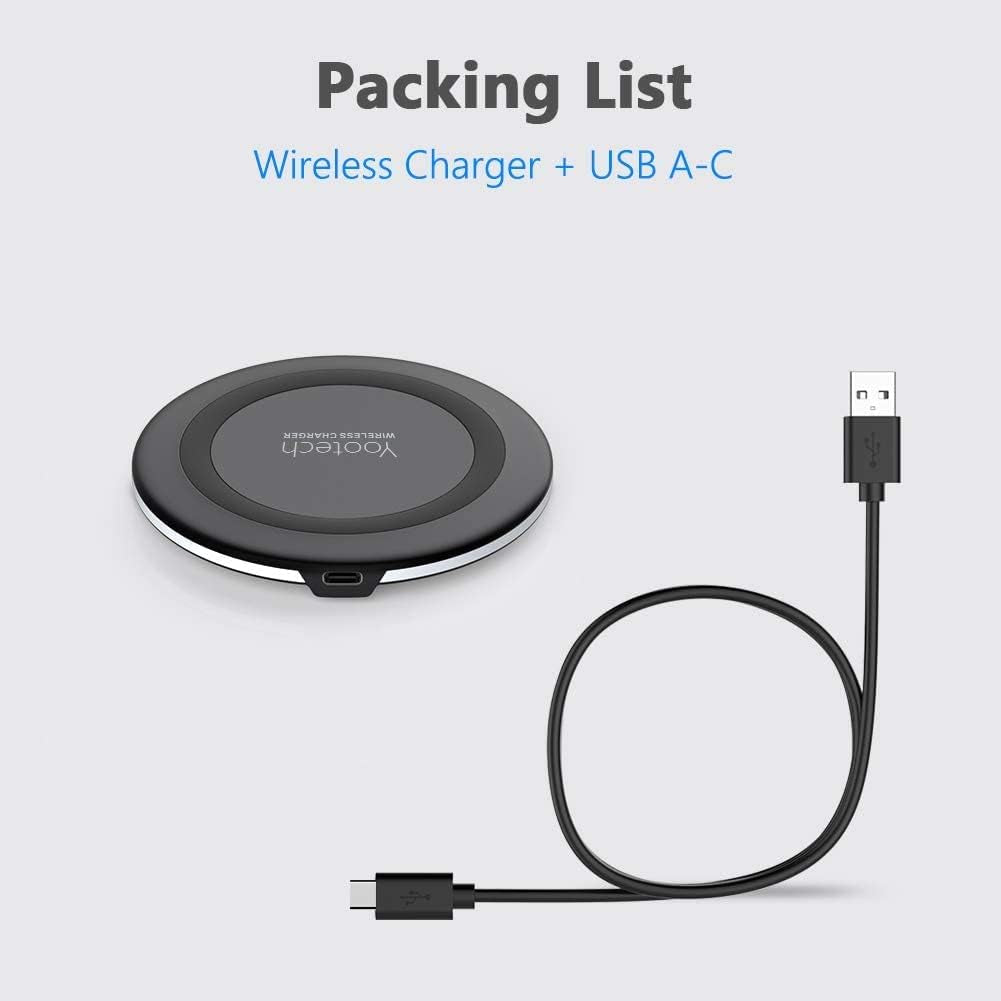 Wireless Charger,10W Max Fast Wireless Phone Charging Pad Compatible with Iphone 15/15 Plus/15 Pro/15 Pro Max/14 Pro Max/13/12 Mini/Se 2022,Samsung Galaxy S23/S22,Airpods Pro(No AC Adapter)