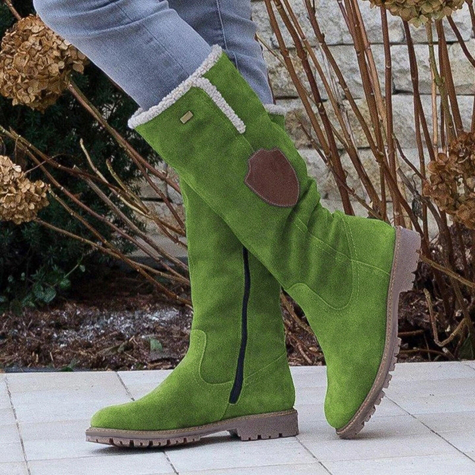 Angela Cross  Women Rain Boots Cotton Boots Snow Boots Shoes Long Knee High Winter Warm