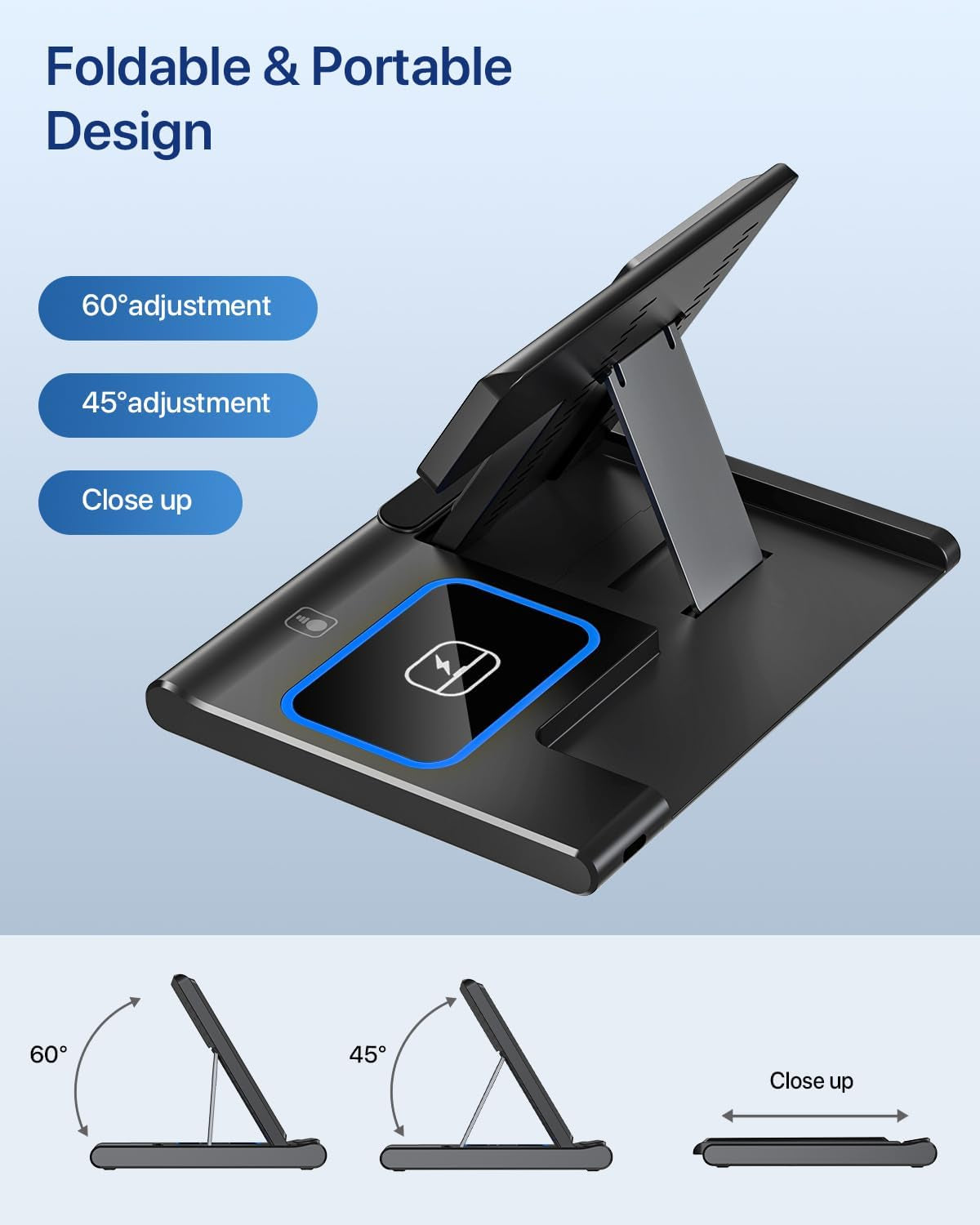 Charging Station, 3 in 1 Wireless Charging Station for Iphone 15/14/13/12/11/Xr/X/8,Fast Wireless Charging Stand for Airpods Pro/3/2 and Iwatch（Not Adapter)